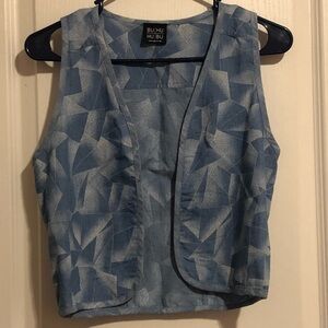 Bu HU Faux Jean Cropped Vest Size XXS